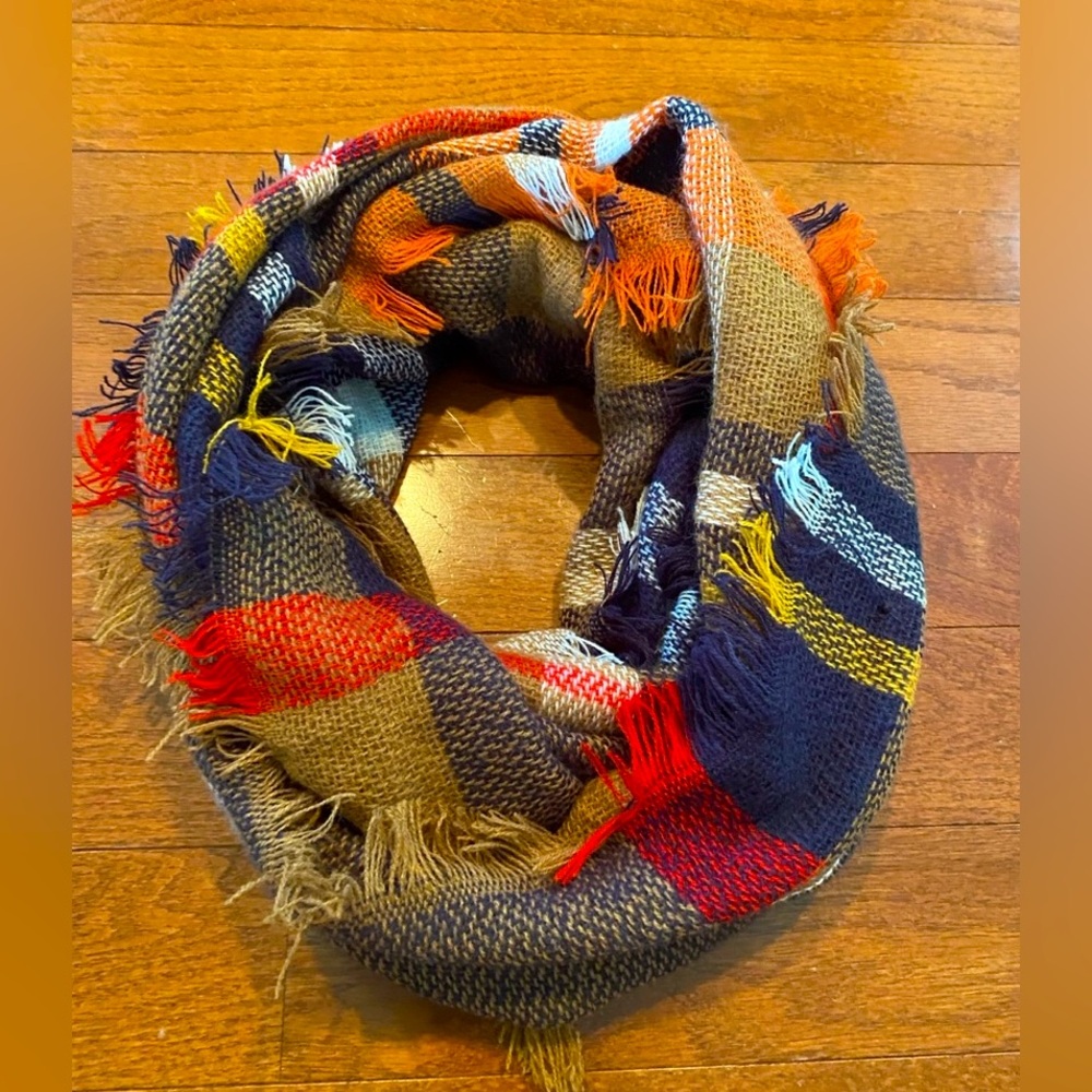 Colorful Plaid Infinity Scarf